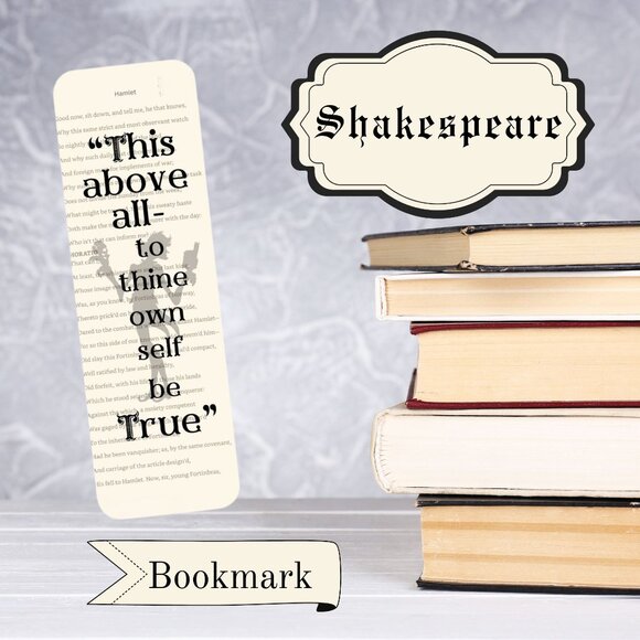 Shakespeare Bookmark, Shakespeare Quotes, Hamlet Quotes, Bookish Gifts - Picture 1 of 2